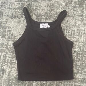 Princess Polly Black Fitted Crop Tank Top